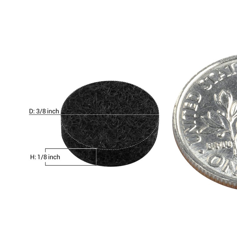 ROK 168 Pack Rok Hardware Heavy Duty 3/8" (9.5mm) Diameter Self-Adhesive Felt Pads, Furniture/Cabinet Bumpers, 1/8" (3mm) Height, Round, Black - FELTP38BLK - Image 3